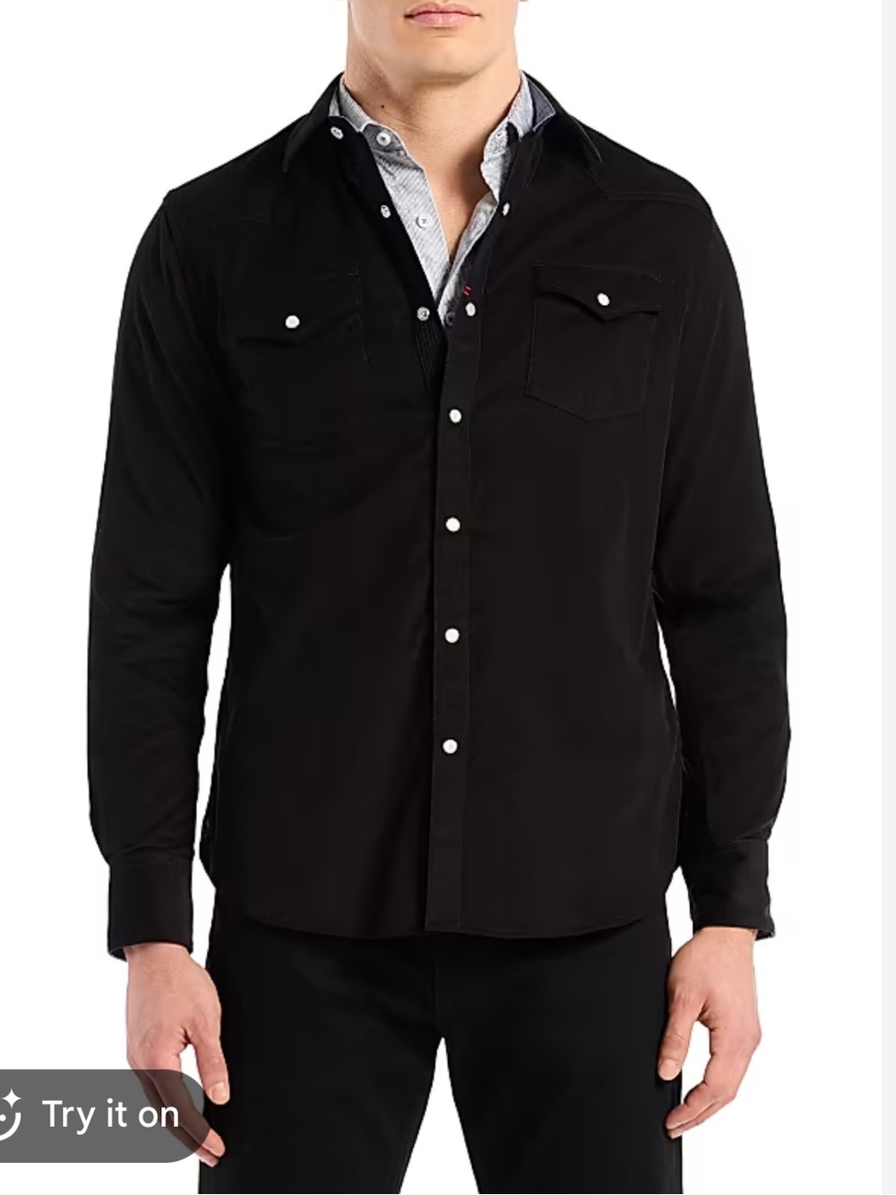 Martin Gordon western button down cotton pearl snap men’s long sleeve